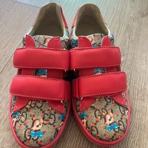 Gucci Kids Red and Beige Sneakers